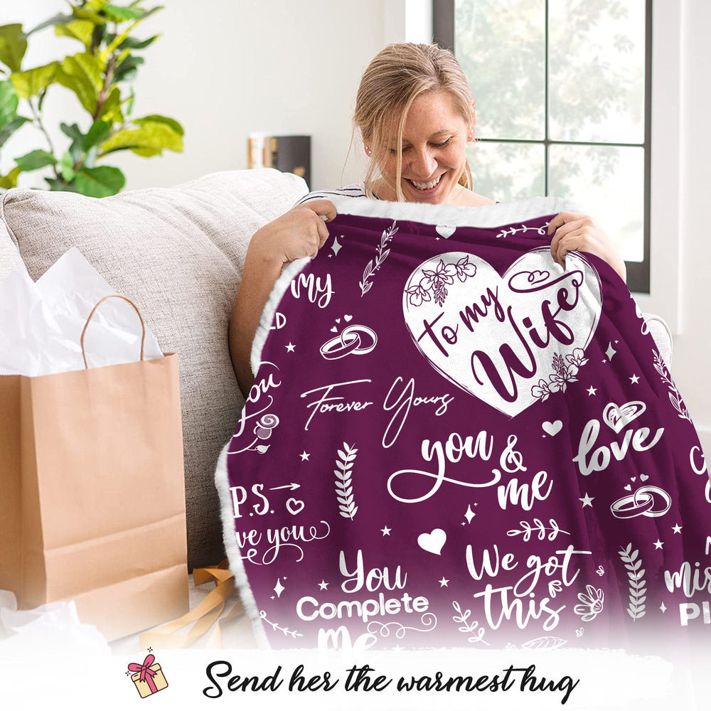 Sherpa Fleece Wearable Blanket Hoodie Wife