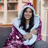 Sherpa Fleece Wearable Blanket Hoodie Wife