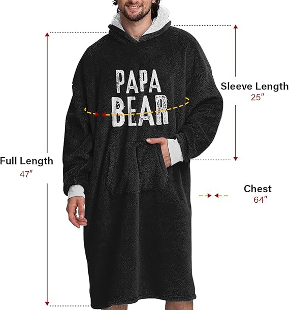 Papa Bear Hoodie Blanket