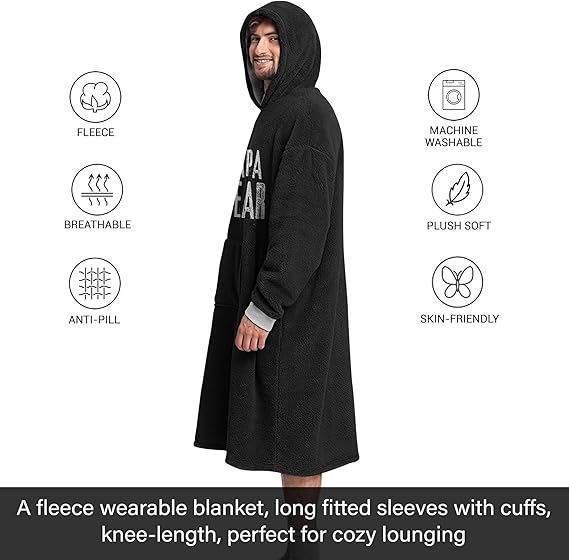 Papa Bear Hoodie Blanket