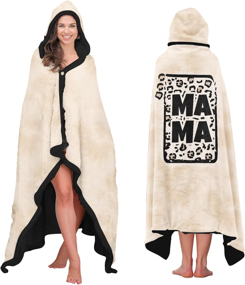 Mama Leopard Frame Wearable Blanket Mom