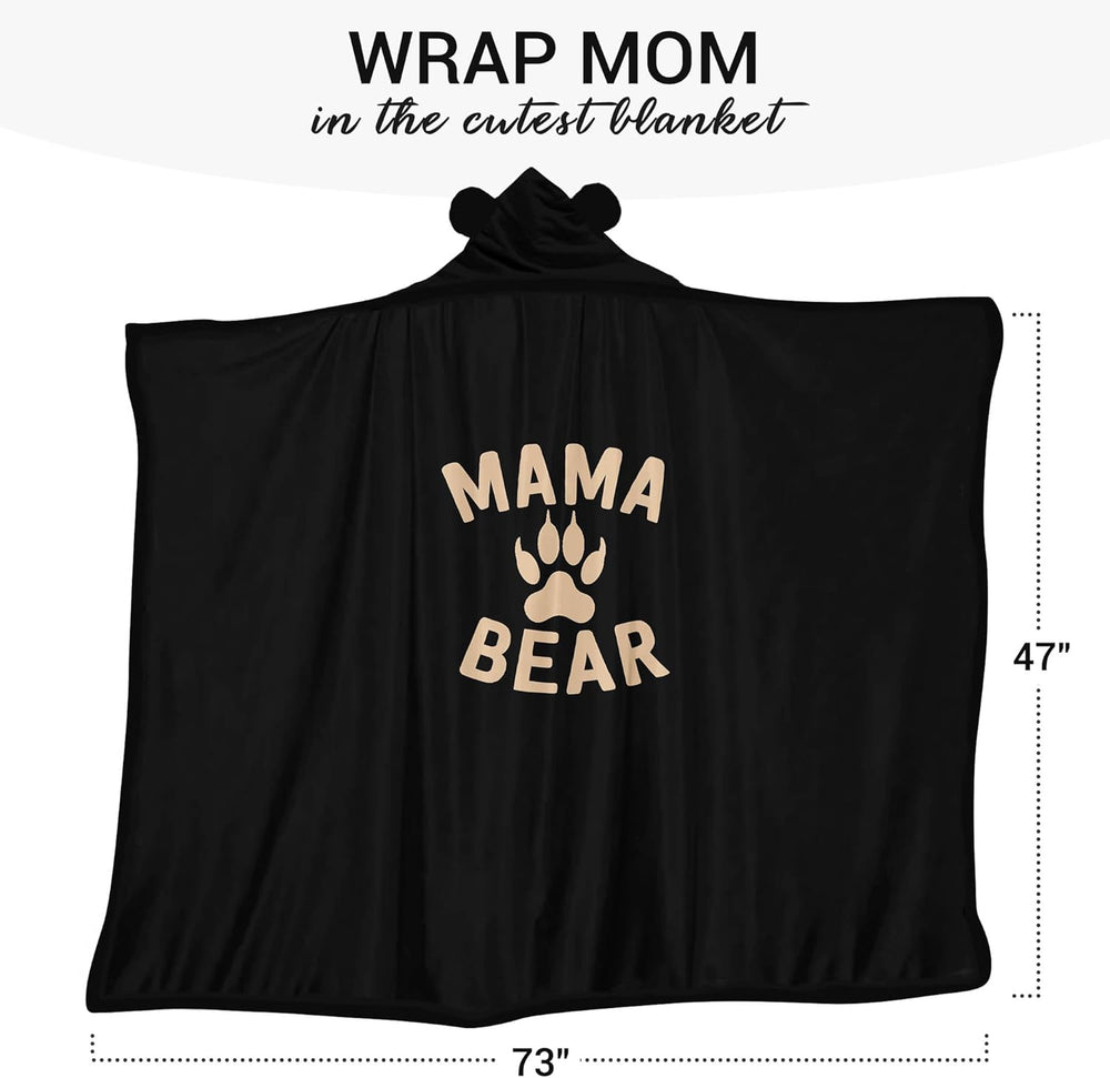 Black Mama Bear Wearable Blanket Hoodie