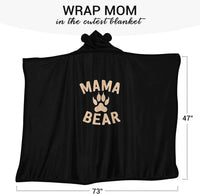 Black Mama Bear Wearable Blanket Hoodie
