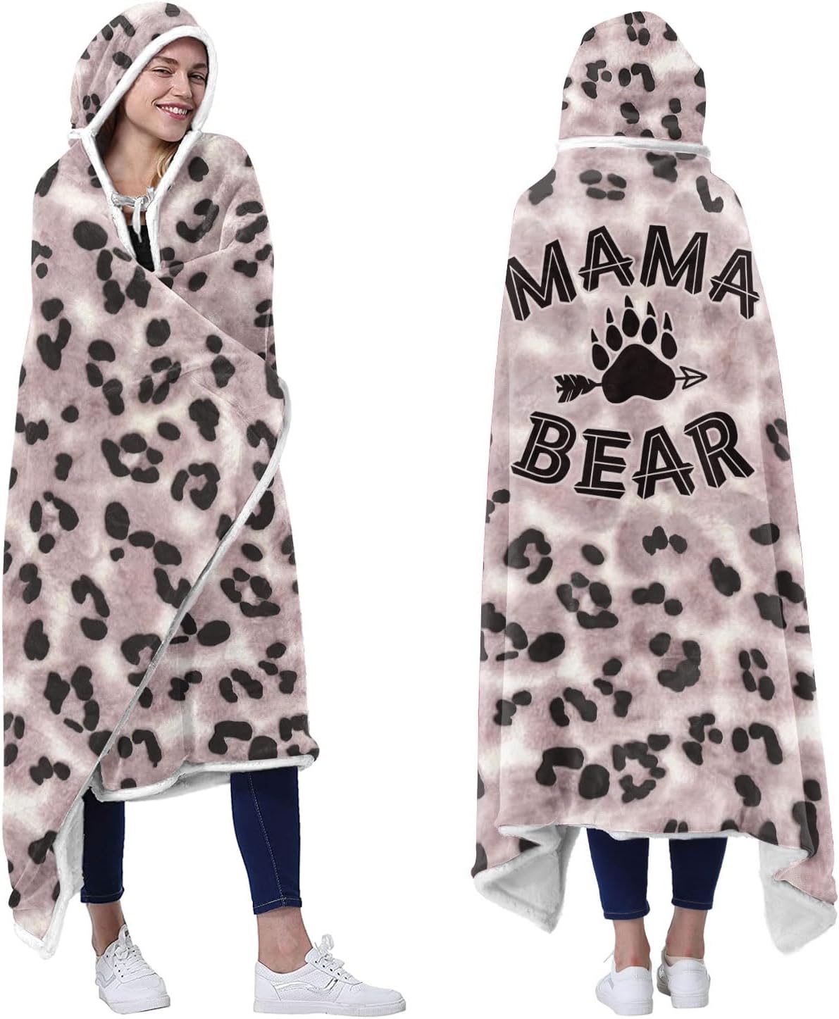 Mama Light Leopard Wearable Blanket Hoodie