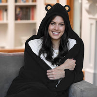 Black Mama Bear Wearable Blanket Hoodie