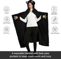 Black Mama Bear Wearable Blanket Hoodie