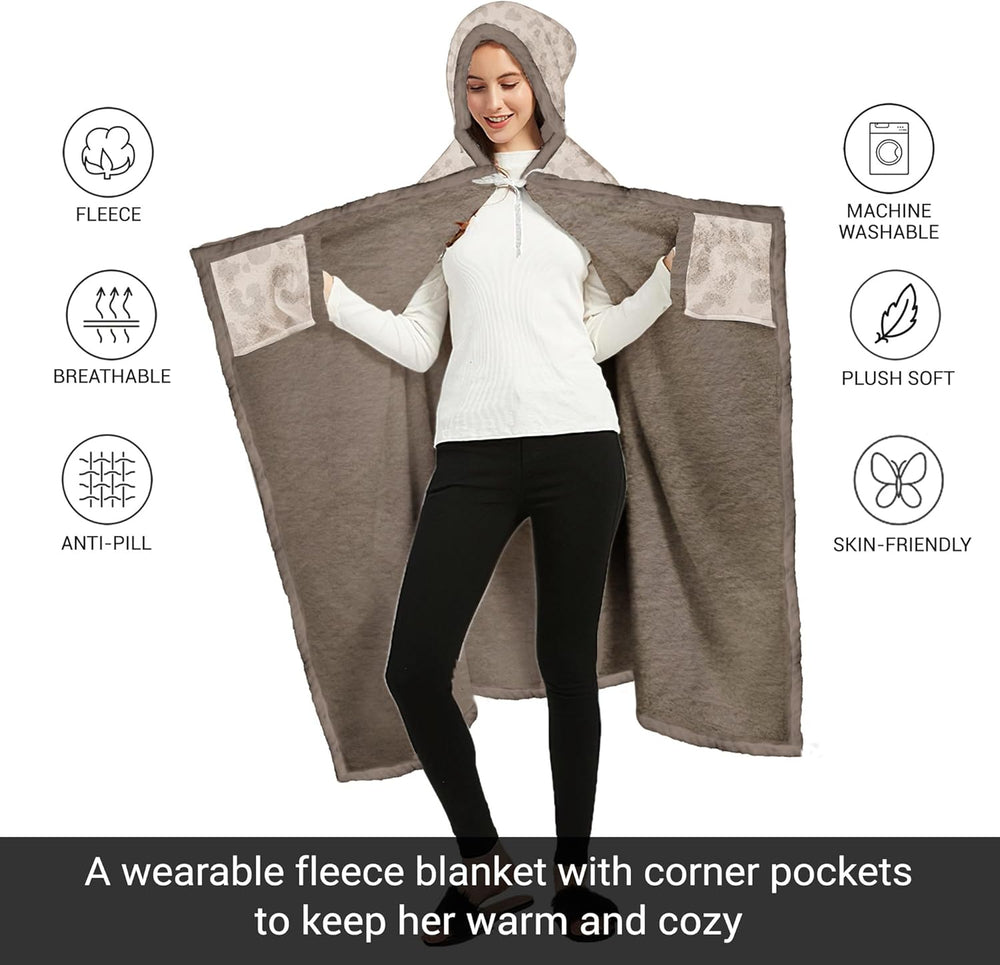 Mama Bear Leopard Wearable Blanket Hoodie