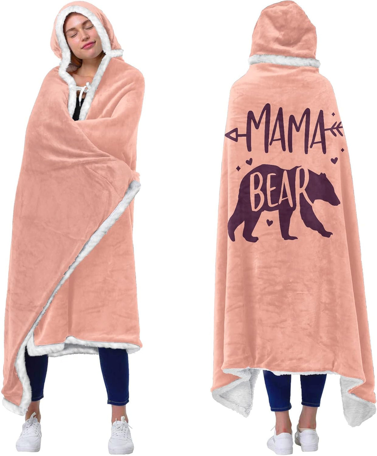 Mama Pink Wearable Blanket Hoodie Wife