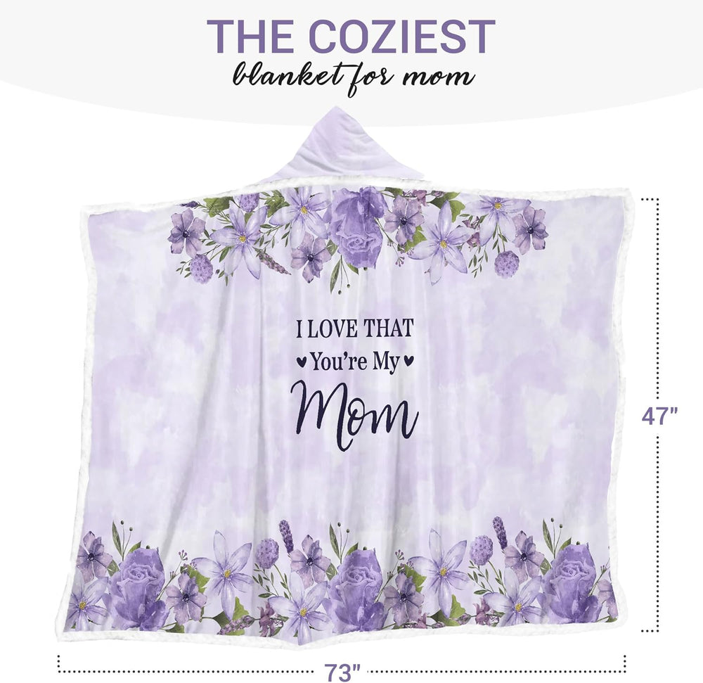 Purple Floral Wearable Blanket for Mom