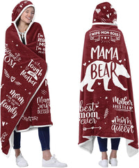 Mama Bear Red Wearable Blanket Hoodie