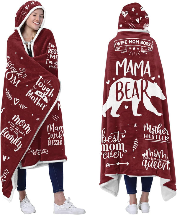Mama Bear Red Wearable Blanket Hoodie