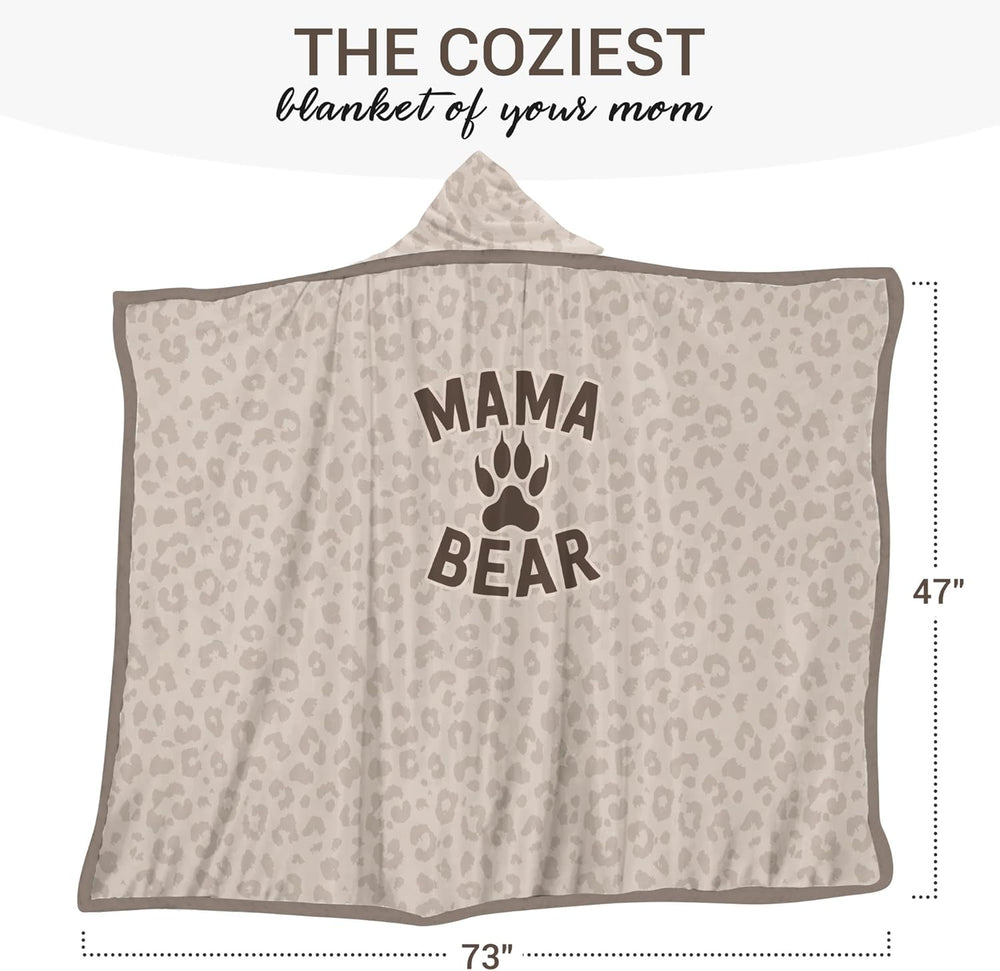 Mama Bear Leopard Wearable Blanket Hoodie