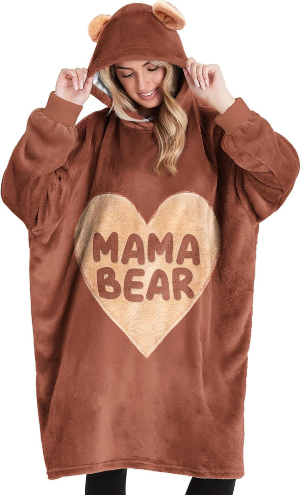 Mama Bear Ear Hoodie Dress for Mom