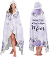 Purple Floral Wearable Blanket for Mom