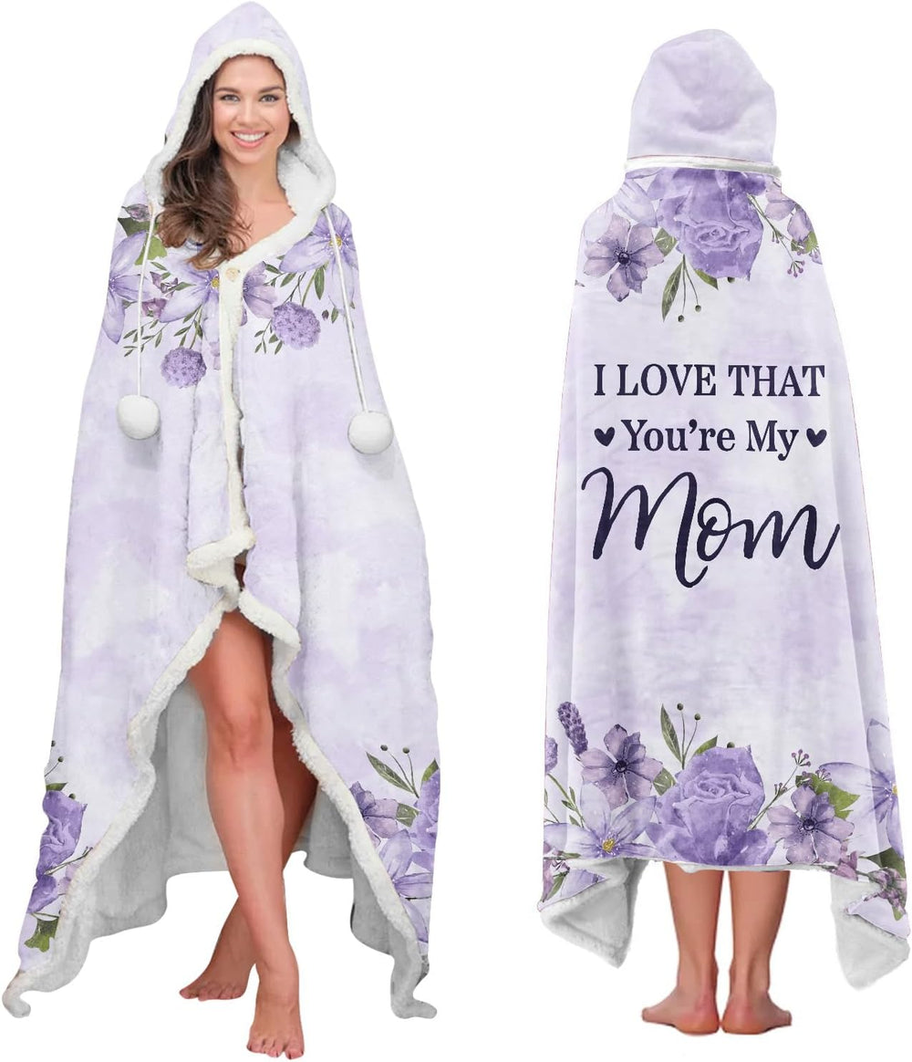 Purple Floral Wearable Blanket for Mom