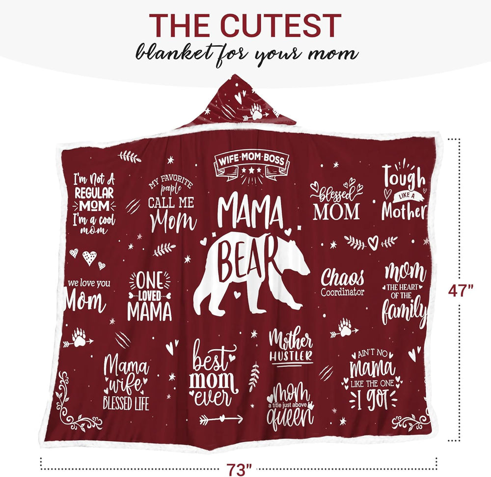 Mama Bear Red Wearable Blanket Hoodie