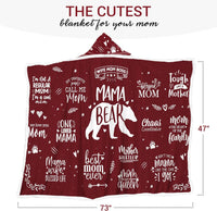 Mama Bear Red Wearable Blanket Hoodie