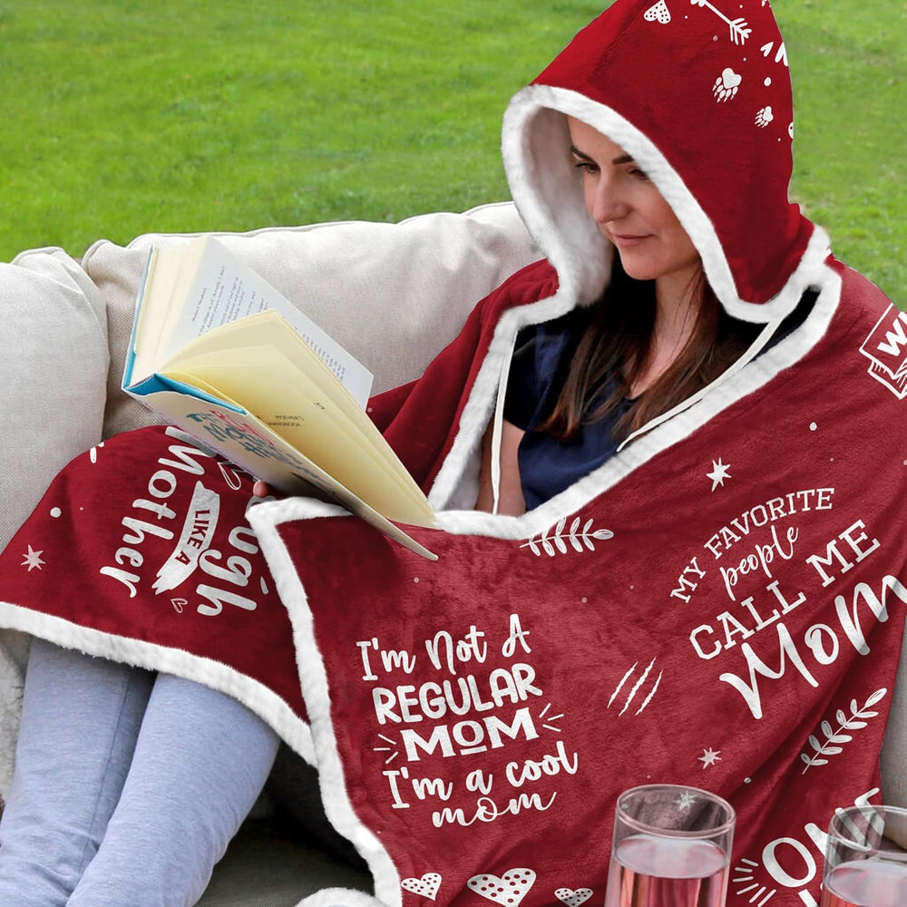 Mama Bear Red Wearable Blanket Hoodie
