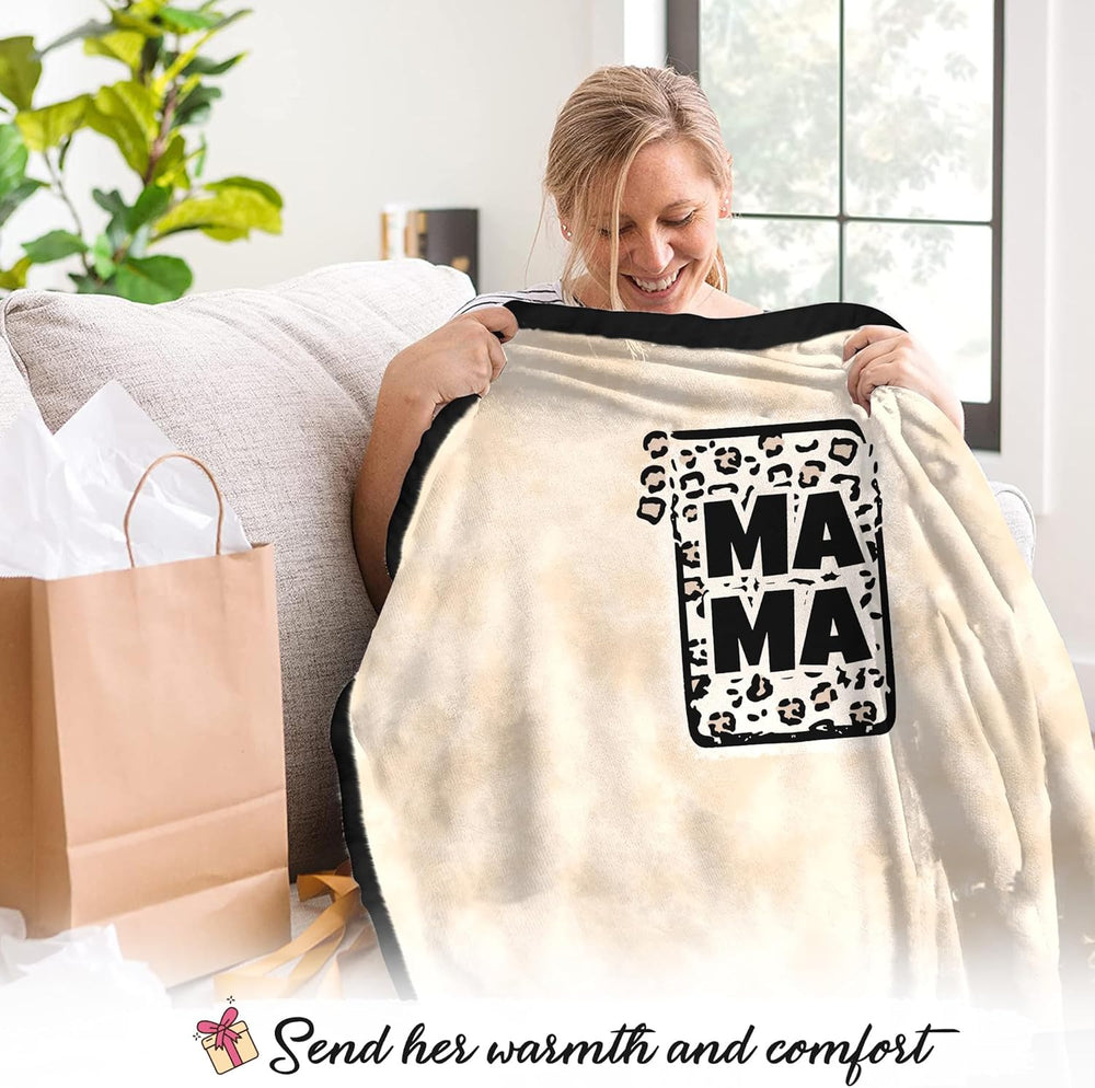 Mama Leopard Frame Wearable Blanket Mom