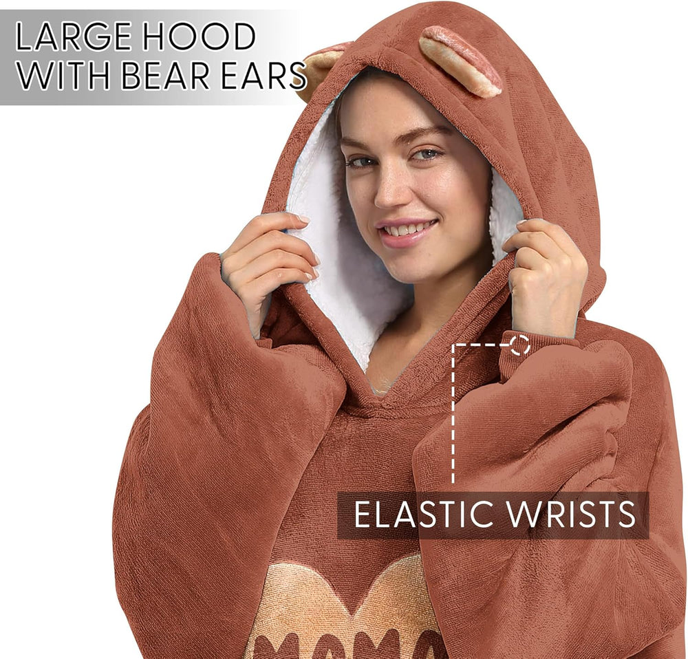 Mama Bear Ear Hoodie Dress for Mom