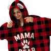 Mama Bear Ear Plaid Hoodie Dress