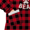 Mama Bear Ear Plaid Hoodie Dress