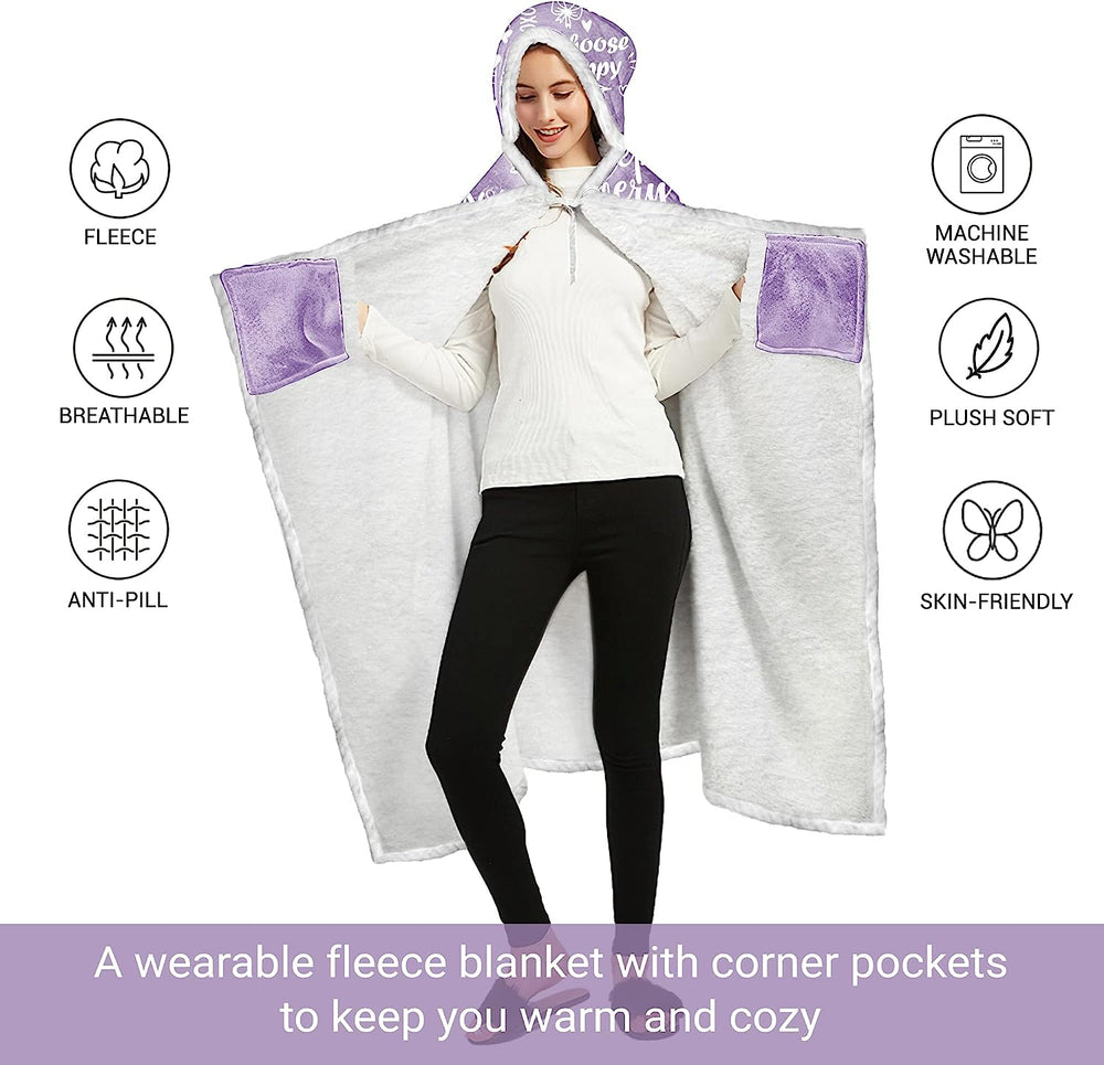 Vprintes Inspirational Gifts for Women - Spring Summer Soft Blanket Hoodie