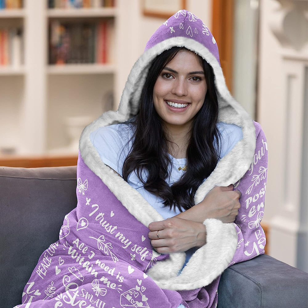 Vprintes Inspirational Gifts for Women - Spring Summer Soft Blanket Hoodie