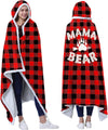 Vprintes Mama Buffalo Plaid Wearable Blanket Hoodie
