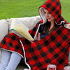 Vprintes Mama Buffalo Plaid Wearable Blanket Hoodie