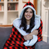 Vprintes Mama Buffalo Plaid Wearable Blanket Hoodie