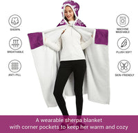 Vprintes Gifts for Wife - Sherpa Fleece Wearable Blanket Hoodie - Wife Gifts from Husband